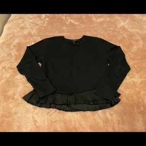 J. Crew Black Ruffle-Hem Sweatshirt